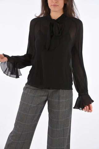 Silk EUGENIO Blouse with Jewel Applications