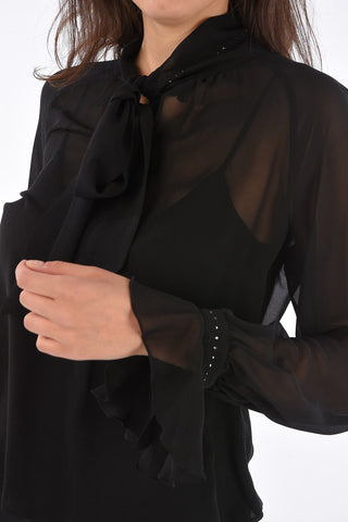 Silk EUGENIO Blouse with Jewel Applications