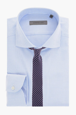 pin check spread collar shirt