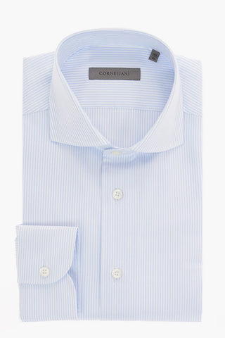 camicia gessata collo francese