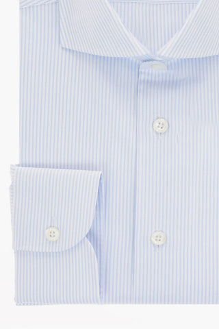 camicia gessata collo francese