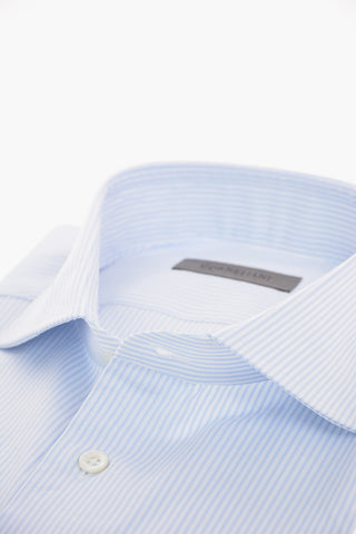 camicia gessata collo francese