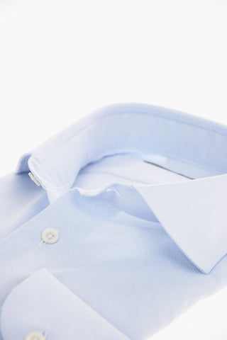 hopsack spread collar shirt