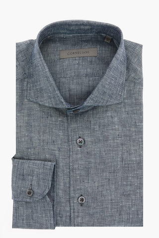 flax spread collar shirt