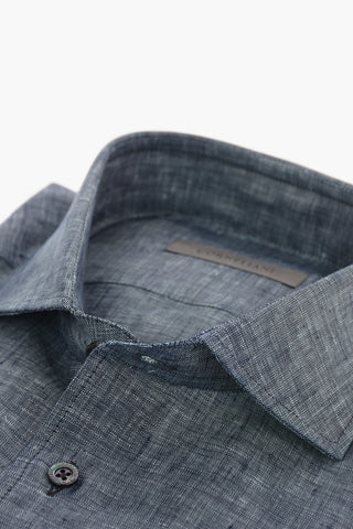flax spread collar shirt