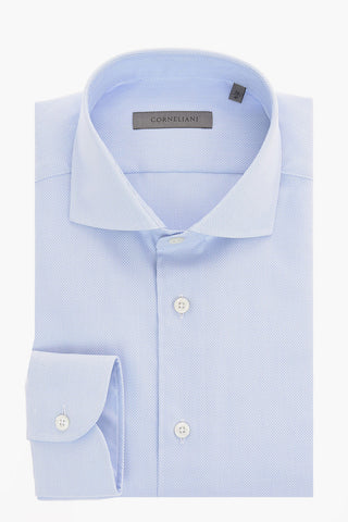 hopsack spread collar shirt