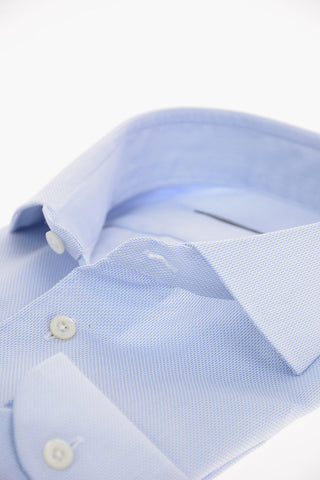 hopsack spread collar shirt