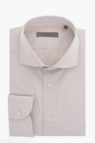 Camicia Hopsack a Collo Francese