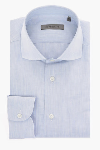 Linen and Cotton Spread Collar Shirt