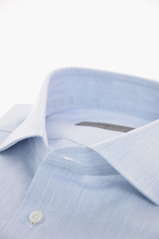Linen and Cotton Spread Collar Shirt