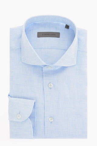 flax spread collar shirt