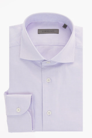 camicia pin check collo francese