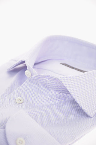 camicia pin check collo francese