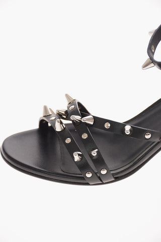 Leather Sandals with Studs 6.5 Cm