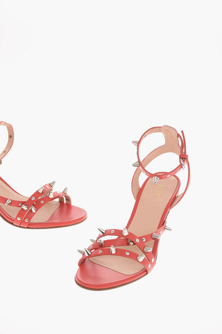 Leather Sandals with Studs 6.5 Cm