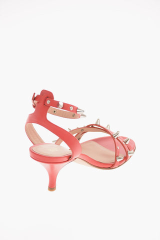 Leather Sandals with Studs 6.5 Cm
