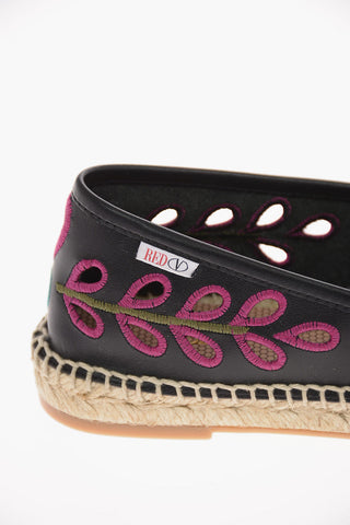 Soft Leather Espadrillas with Floral Embroidery