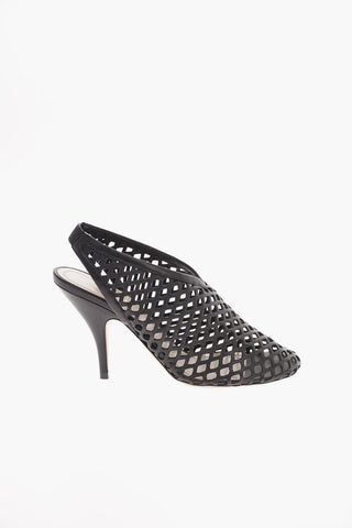 Mesh Soft Leather NIGHTOUT Slingbacks 10 Cm