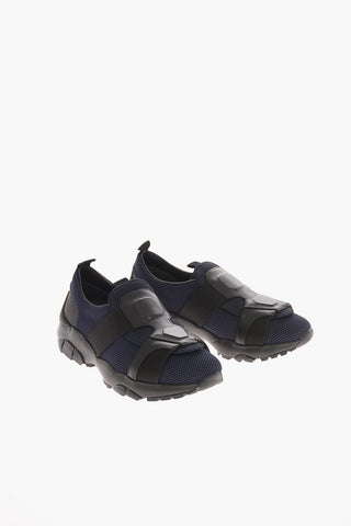 Fabric FLICKER Slip On Sneakers with Leather Detail