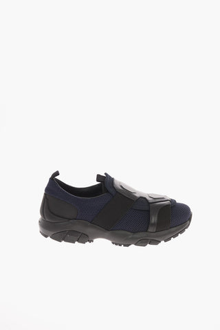 Fabric FLICKER Slip On Sneakers with Leather Detail