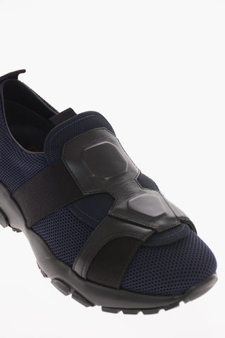 Fabric FLICKER Slip On Sneakers with Leather Detail