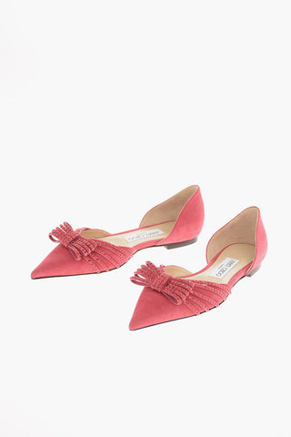 Suede KAITENCE D’Orsay Ballet Flats with Jewel Applications