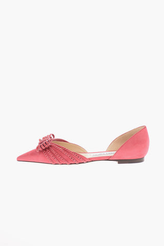Suede KAITENCE D’Orsay Ballet Flats with Jewel Applications