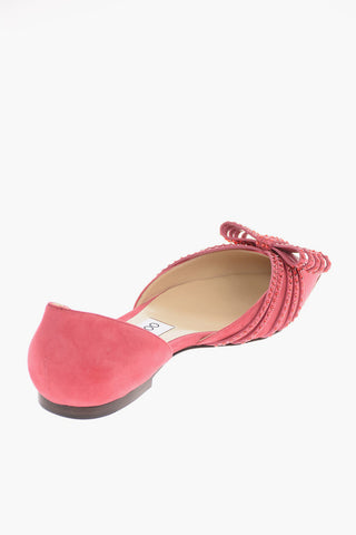 Suede KAITENCE D’Orsay Ballet Flats with Jewel Applications