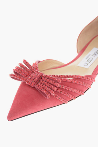 Suede KAITENCE D’Orsay Ballet Flats with Jewel Applications