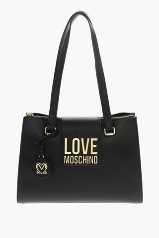 LOVE Faux Leather GOLD METAL LOGO Backpack