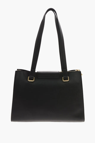 LOVE Faux Leather GOLD METAL LOGO Backpack
