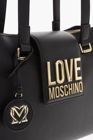 LOVE Faux Leather GOLD METAL LOGO Backpack