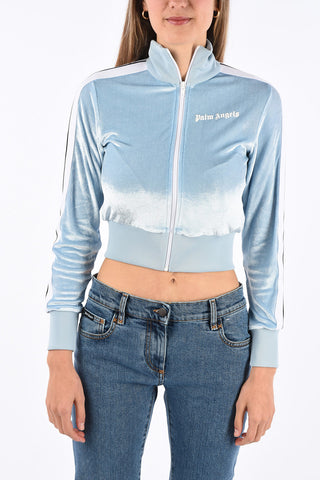Chenille Full Zip Crop Sweatshirt