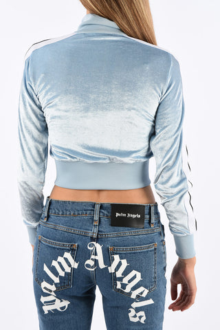 Chenille Full Zip Crop Sweatshirt