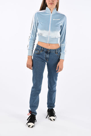 Chenille Full Zip Crop Sweatshirt