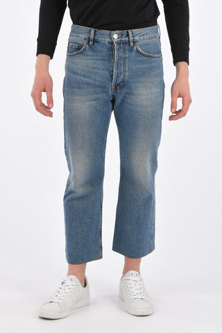 Stonewashed Straight Leg Cropped Jeans 22 Cm