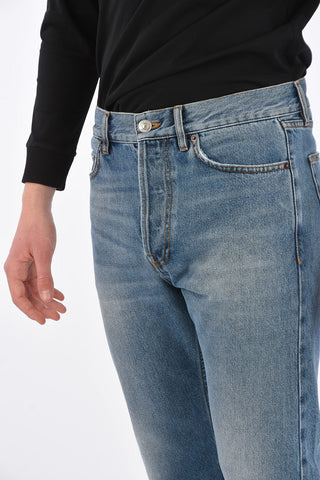 Stonewashed Straight Leg Cropped Jeans 22 Cm