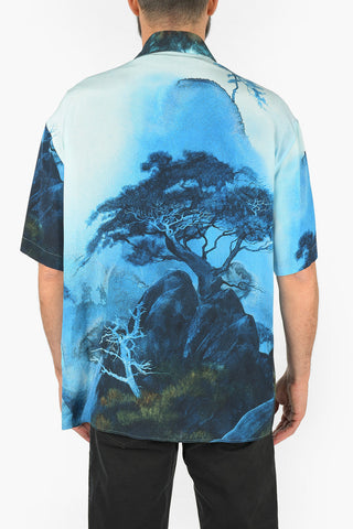 Silk DRAGONS GARDEN Short Sleeve Shirt