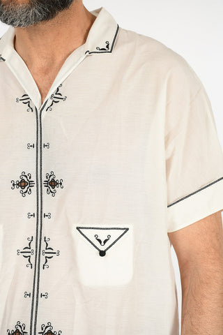 Cotton and Silk Embroidered Shirt