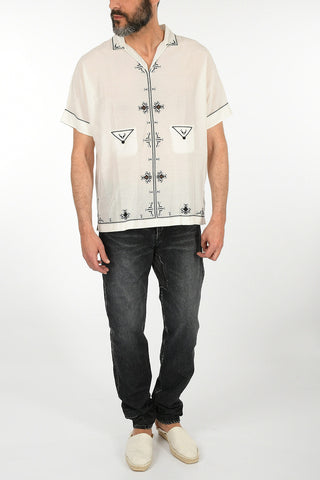 Cotton and Silk Embroidered Shirt