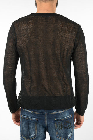 Maglia Openwork in Misto lino