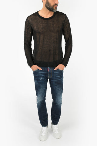Maglia Openwork in Misto lino