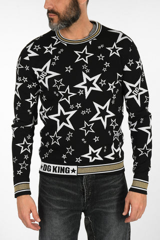 MILLENNIALS Virgin Wool Stars Embroidered DG KING Sweater