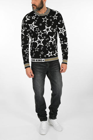 MILLENNIALS Virgin Wool Stars Embroidered DG KING Sweater