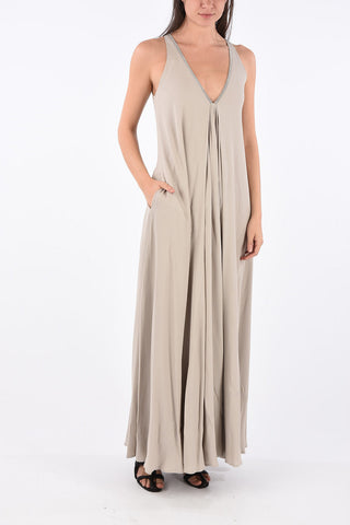 Draped Dress with Jewel Neckline