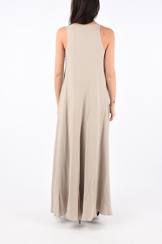 Draped Dress with Jewel Neckline