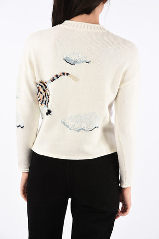 maglia girocollo con Ricamo Tigre