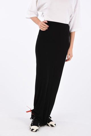 drawstring waist floor lenght pencil skirt