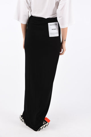 drawstring waist floor lenght pencil skirt