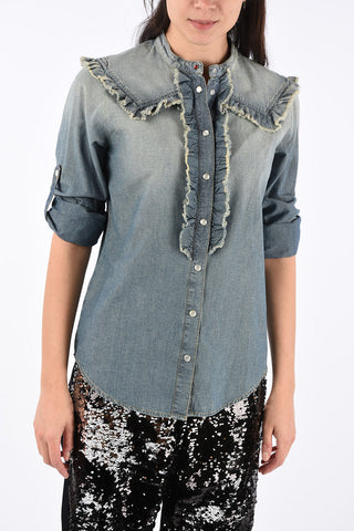camicia VEGA denim e con ruches